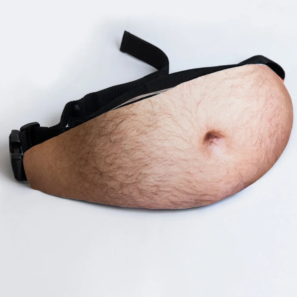 Invisible beer belly waist bag -3D fake belly waist bag, hidden storage bag for outdoor and travel use