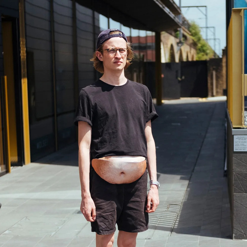 Invisible beer belly waist bag -3D fake belly waist bag, hidden storage bag for outdoor and travel use