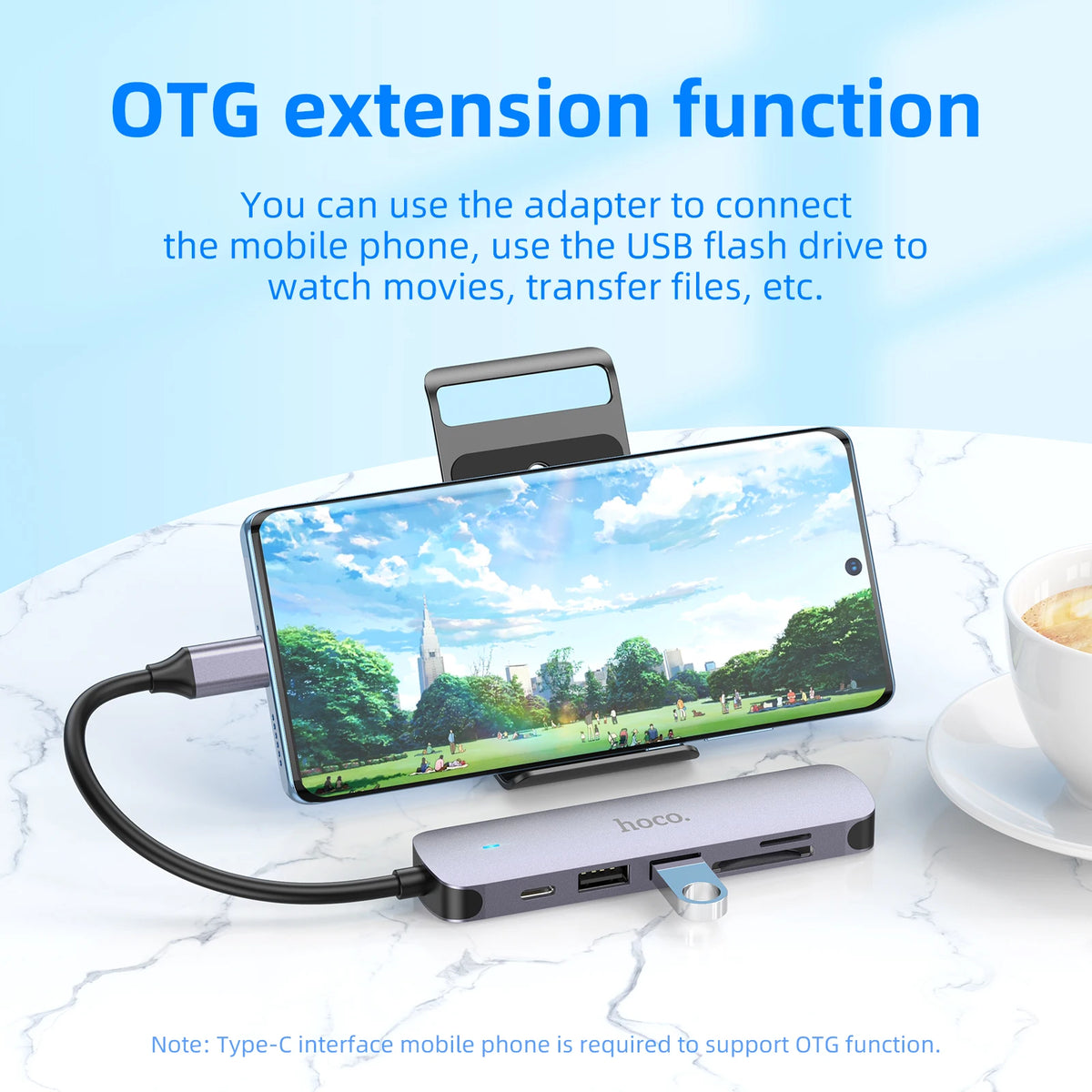 HOCO USB C HuB Type C to USB 3.0 2.0 Adapter PD60W Dock For MacBook Pro Air HDMI-Compatible Splitter 4K 30HZ HDTV OTG Adapters
